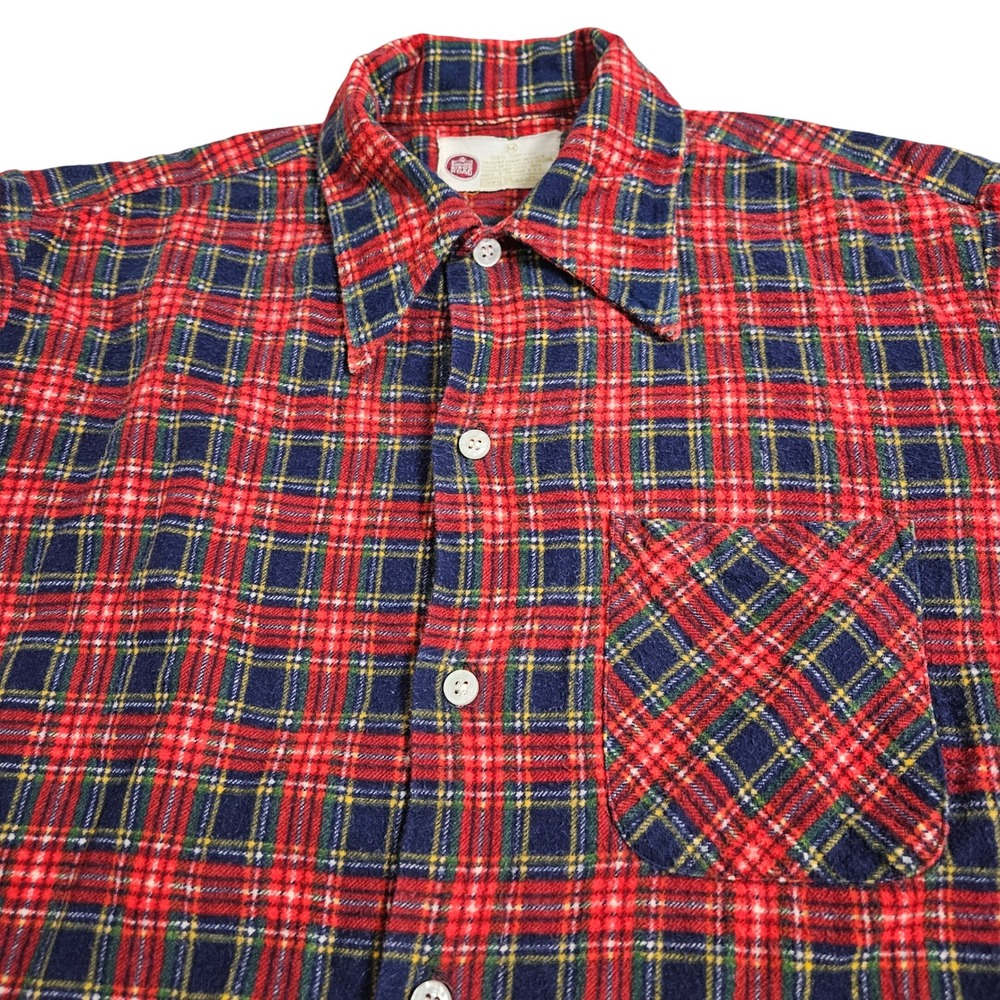 Vintage Kings Road Sears Red Plaid Flannel Shirt 70s Grandpa‎ Core Grunge